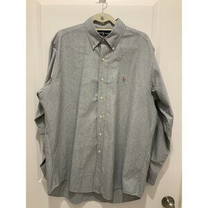 Ralph Lauren Button Down Shirt 16-34 Men's Long Sleeve Lt Gray Yarmouth Cotton